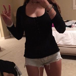 black long sleeve button down